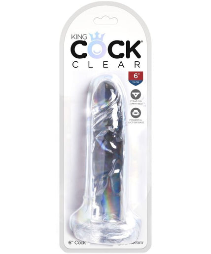 KING COCK - CLEAR REALISTIC PENIS 15.5 CM TRANSPARENT