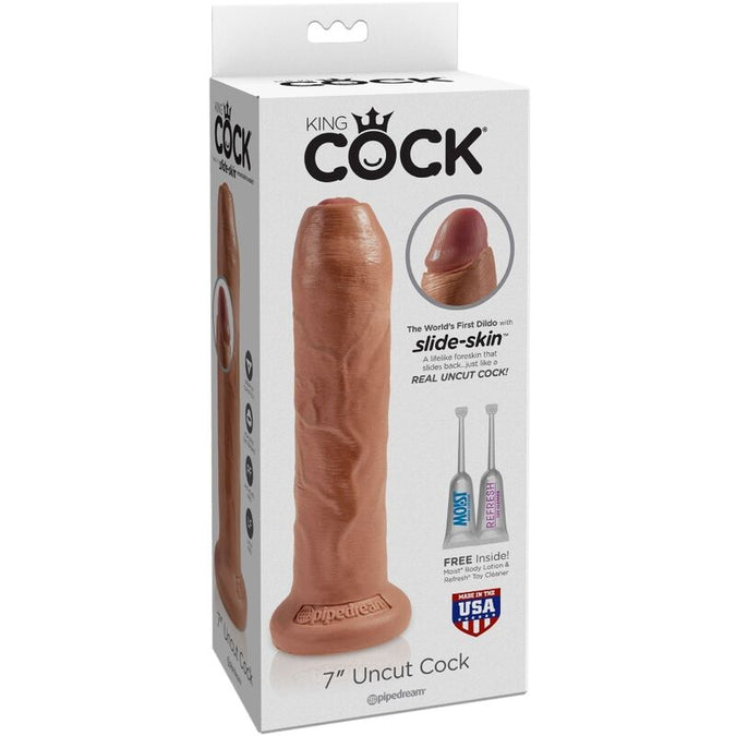 KING COCK - ONBESNEDEN REALISTISCHE PENIS 17,8 CM KARAMEL