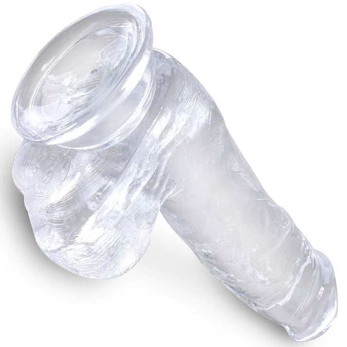 King Cock – Clear Realistic Penis with Balls Transparent 13.5 cm
