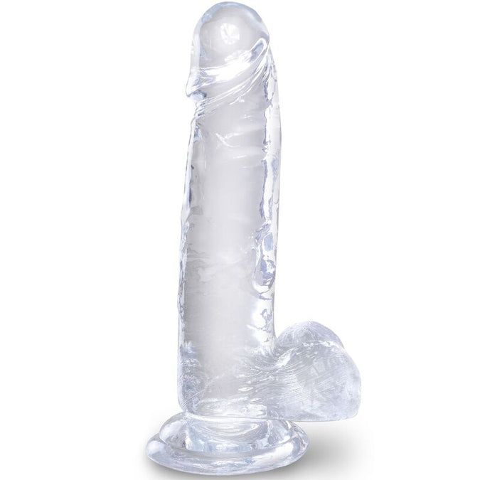 King Cock – Clear Realistic Penis with Balls Transparent 15.2 cm