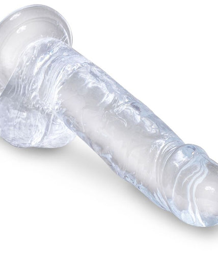 KING COCK - DUIDELIJKE REALISTISCHE PENIS MET BALLEN 15,2 CM TRANSPARANT
