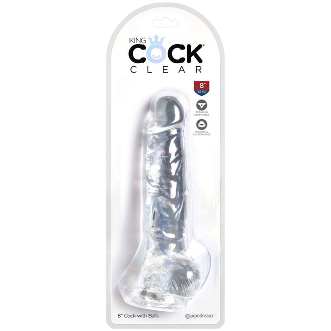 King Cock – Clear Realistic Penis with Balls Transparent 16.5 cm