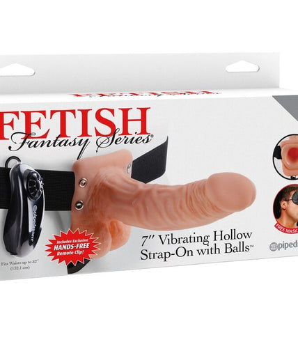 FETISH FANTASY SERIES - ADJUSTABLE HARNESS REMOTE CONTROL REALISTIC PENIS WITH TESTICLES 17.8 CM