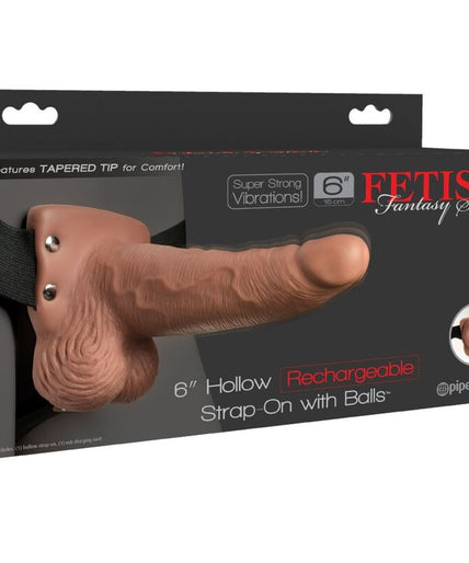 FETISH FANTASY SERIES - ADJUSTABLE HARNESS REALISTIC PENIS WITH RECHARGEABLE TESTICLES AND VIBRATOR 15 CM