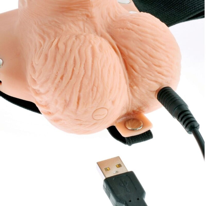 Fetish Fantasy Series – Adjustable Harness Remote Control Realistic Penis With Rechargeable Testicles And Vibrator 15 Cm