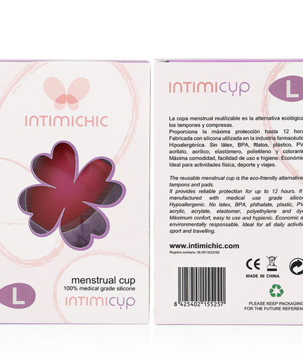 INTIMICHIC - MENSTRUAL CUP MEDICAL GRADE SILICONE - SIZE L