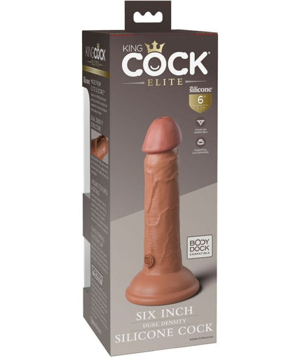 KING COCK - ELITE REALISTIC SILICONE DILDO 15.2 CM CARAMEL