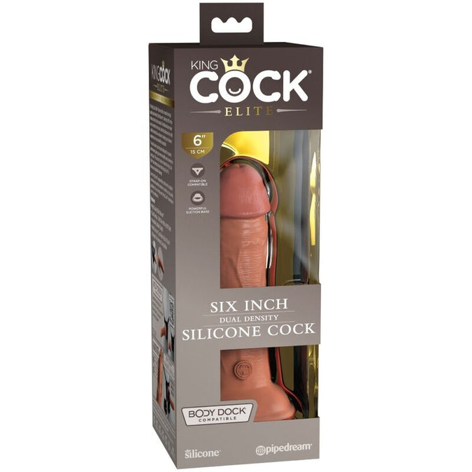King Cock – Elite Realistische Siliconen Dildo 15,2 cm Karamel