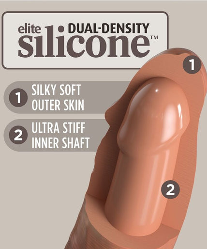 KING COCK - ELITE REALISTIC SILICONE DILDO 17.8 CM CARAMEL