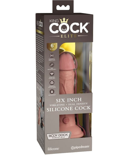 KING COCK - ELITE REALISTIC DILDO VIBRATING & SILICONE 15.2 CM