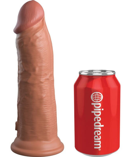 KING COCK - ELITE REALISTIC DILDO VIBRATING & SILICONE 20.3 CM CARAMEL