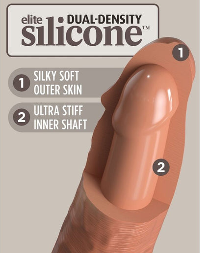 KING COCK - ELITE REALISTIC DILDO VIBRATING & SILICONE 20.3 CM CARAMEL