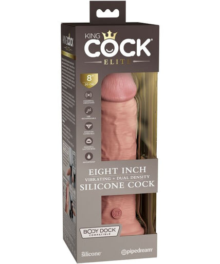 KING COCK - ELITE REALISTIC DILDO VIBRATING & SILICONE 20.3 CM