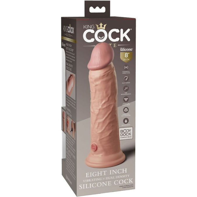 King Cock – Elite Realistische Dildo Vibrerend & Siliconen 20,3 Cm