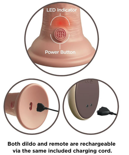KING COCK - ELITE REALISTIC DILDO VIBRATOR & SILICONE REMOTE CONTROL 23 CM