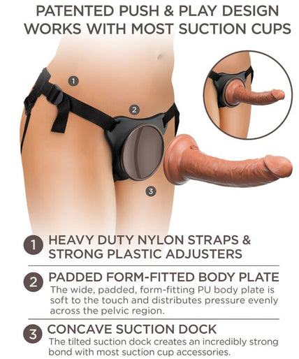 KING COCK - ELITE COMFY ADJUSTABLE HARNESS WITH DILDO 17.8 CM