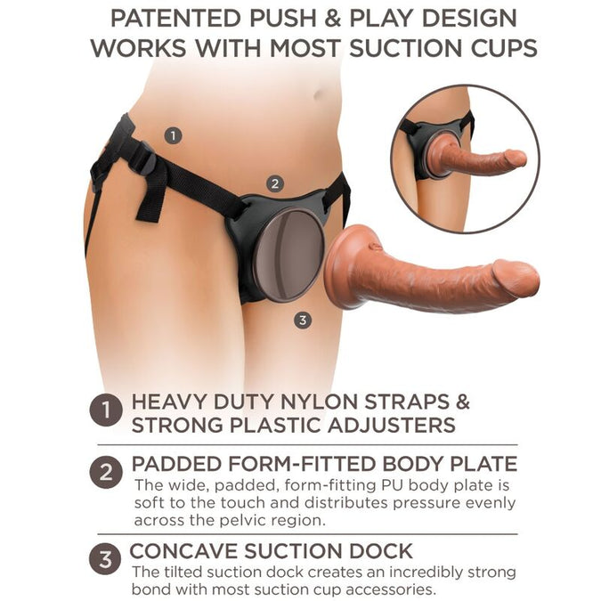King Cock – Elite Comfy Adjustable Harness With Dildo 17.8 Cm