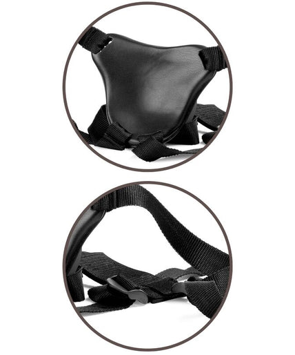 KING COCK - ELITE DELUXE ADJUSTABLE HARNESS KIT RING WITH TESTICLES & DILDO 20.3 CM