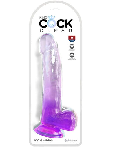 KING COCK - DOORZICHTIGE DILDO MET TESTIKELS 20,3 CM PAARS