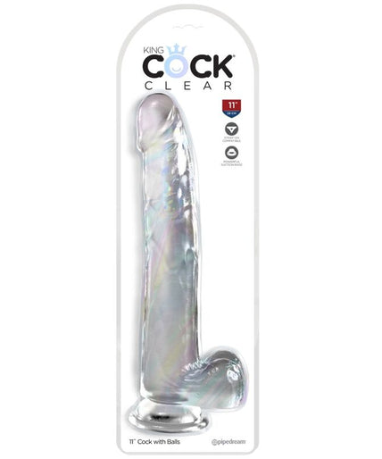 KING COCK - DOORZICHTIGE DILDO MET TESTIKELS 24,8 CM TRANSPARANT