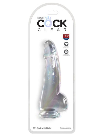 KING COCK - DOORZICHTIGE DILDO MET TESTIKELS 15,2 CM TRANSPARANT