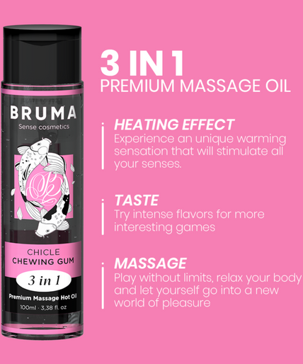 BRUMA - PREMIUM MASSAGE HETE OLIE KAUWGOM 3 IN 1 - 100 ML