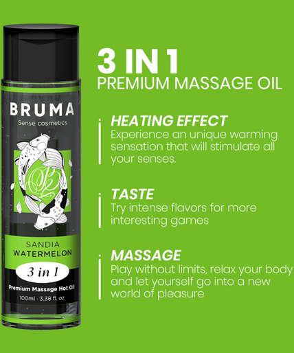 BRUMA - PREMIUM MASSAGE HETE OLIE WATERMELOEN 3 IN 1 - 100 ML