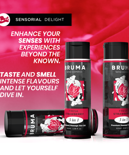BRUMA - PREMIUM MASSAGEWARMTEOLIE AARDBEI 3 IN 1 - 100 ML