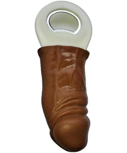 Diablo Picante – Bruine rubberen opener in de vorm van een penis