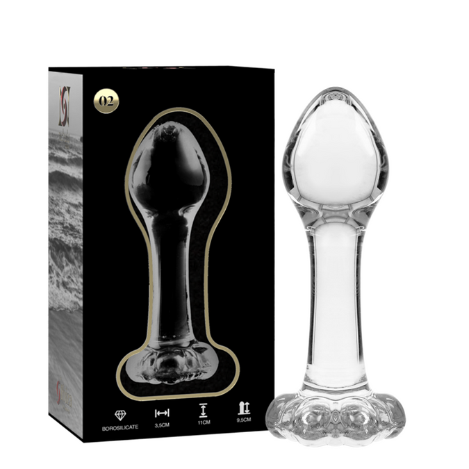 NEBULA SERIE VAN IBIZA - MODEL 2 ANALE PLUG BOROSILICAATGLAS HELDER 11 CM -O- 3.5 CM