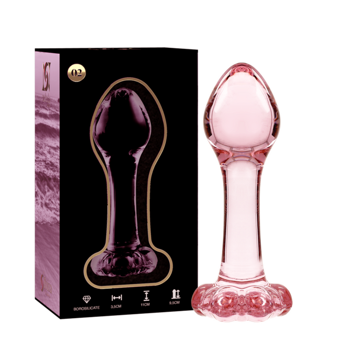 NEBULA SERIES BY IBIZA - MODEL 2 ANAALPLUG BOROSILICAATGLAS ROZE 11 CM -Ø- 3,5 CM