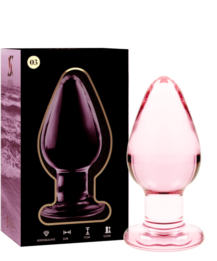 NEBULA SERIES BY IBIZA - MODEL 3 ANAL PLUG BOROSILICATE GLASS PINK 11 CM -O- 5 CM