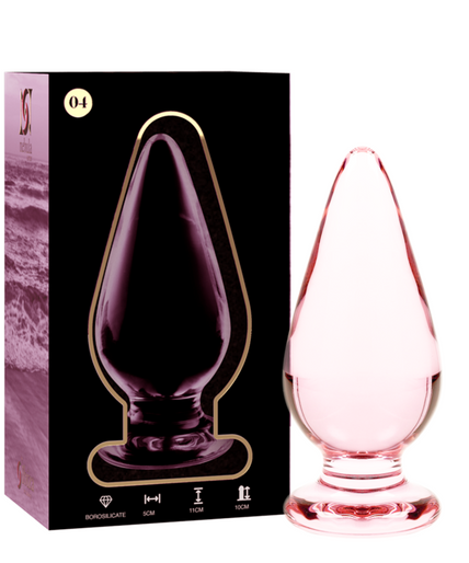 NEBULA SERIES BY IBIZA - MODEL 4 ANAL PLUG BOROSILICATE GLASS PINK 11 CM -O- 5 CM