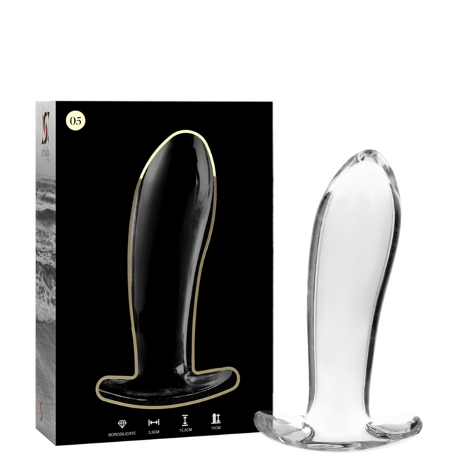 NEBULA SERIE VAN IBIZA - MODEL 5 ANALE PLUG BOROSILICAATGLAS HELDER 12,5 CM -O- 3,5 CM