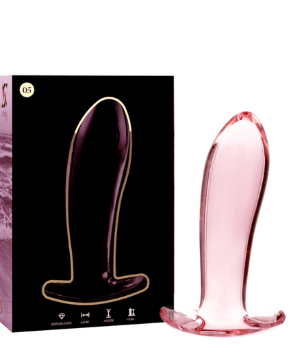 NEBULA SERIES BY IBIZA - MODEL 5 ANAL PLUG BOROSILICATE GLASS PINK 12.5 CM -O- 3.5 CM
