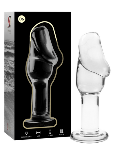 NEBULA SERIES BY IBIZA - MODEL 6 ANAL PLUG BOROSILICATE GLASS CLEAR 12.5 CM -O- 4 CM