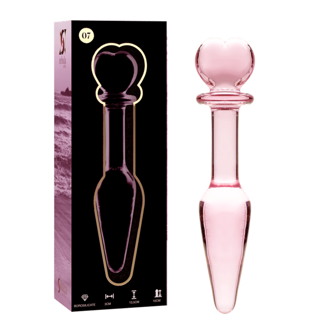 NEBULA SERIES BY IBIZA - MODEL 7 ANALPLUG BOROSILICAATGLAS ROZE 13,5 CM -O- 3 CM
