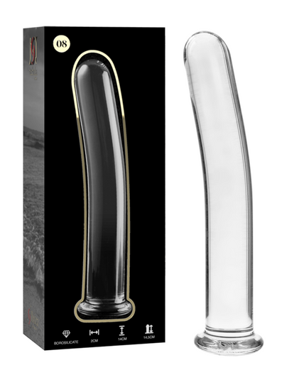 NEBULA SERIES BY IBIZA - MODEL 8 DILDO BOROSILICATE GLASS CLEAR 14.5 CM -O- 2 CM