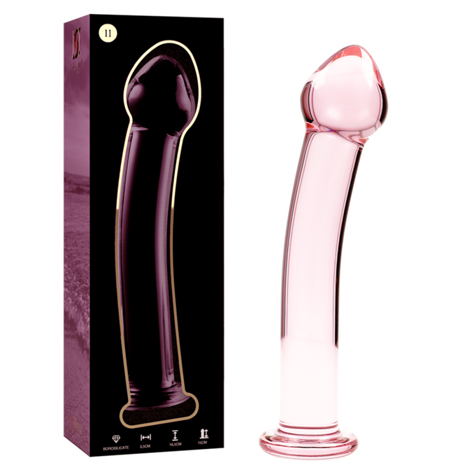 NEBULA SERIES BY IBIZA - MODEL 11 DILDO BOROSILICAATGLAS ROZE 16 CM -O- 3 CM