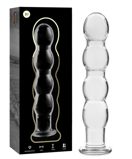 NEBULA SERIES BY IBIZA - MODEL 10 DILDO BOROSILICATE GLASS CLEAR 16.5 CM -O- 3.5 CM