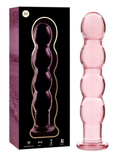 NEBULA SERIES BY IBIZA - MODEL 10 DILDO BOROSILICATE GLASS PINK 16.5 CM -O- 3.5 CM