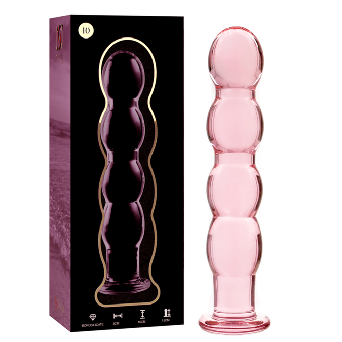 NEBULA SERIE VAN IBIZA - MODEL 10 DILDO BOROSILICAATGLAS ROZE 16,5 CM -O- 3,5 CM