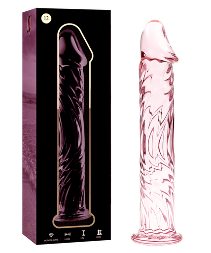 NEBULA SERIES BY IBIZA - MODEL 12 DILDO BOROSILICATE GLASS PINK 17 CM -O- 3.5 CM