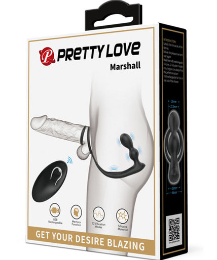 Pretty Love – Marshall Penispompring met Vibrerende Anale Plug met Afstandsbediening