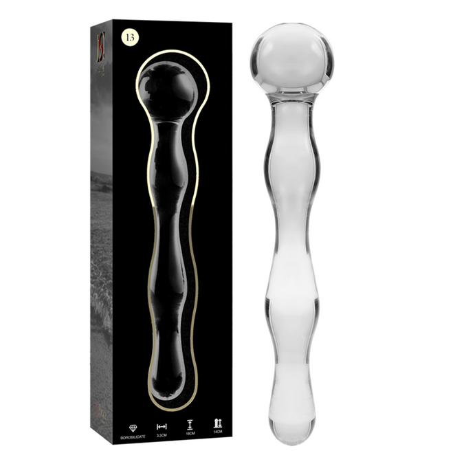 Nebula-serie van Ibiza – Model 13 Dildo van Borosilicaatglas Helder 18 cm – Ø 3,5 cm