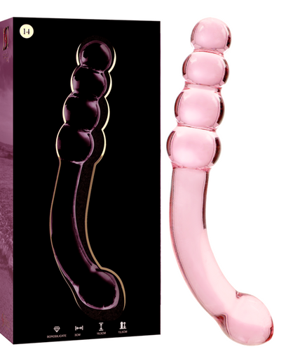 NEBULA SERIES BY IBIZA - MODEL 14 DILDO BOROSILICATE GLASS PINK 18.5 CM -O- 3 CM