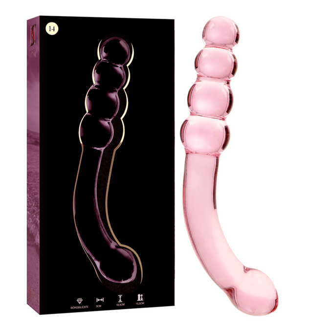 NEBULA SERIE VAN IBIZA - MODEL 14 DILDO BOROSILICAATGLAS ROZE 18,5 CM -O- 3 CM