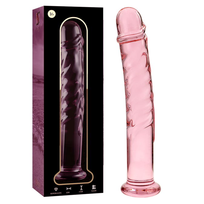 Nebula Series by Ibiza – Model 16 Dildo Borosilicate Glass Pink 18.5 cm – Ø 4.5 cm
