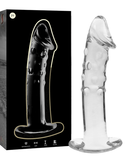 NEBULA SERIES BY IBIZA - MODEL 19 DILDO BOROSILICATE GLASS CLEAR 18.5 CM -O- 4 CM