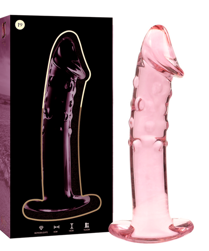 NEBULA SERIES BY IBIZA - MODEL 19 DILDO BOROSILICATE GLASS PINK 18.5 CM -O- 4 CM